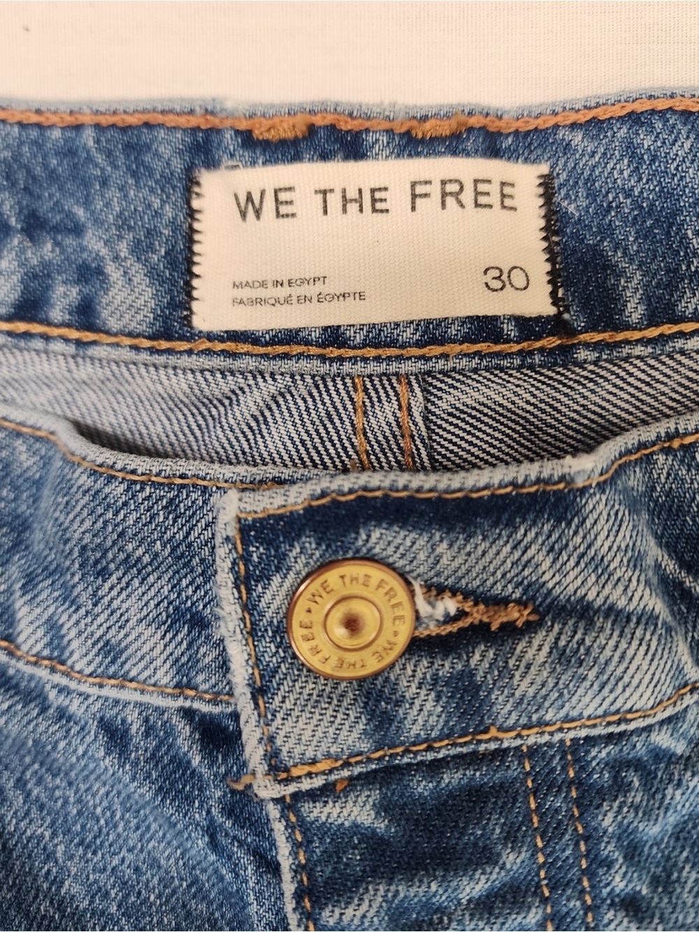 Free People We The Free Good Luck Barrel Jeans Blue High Rise Size 30 (34x26) - Picture 5 of 5